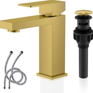 Gold Bathroom Faucet with Accessories